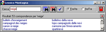 Lexique Montagne (fran�ais <-> italien)